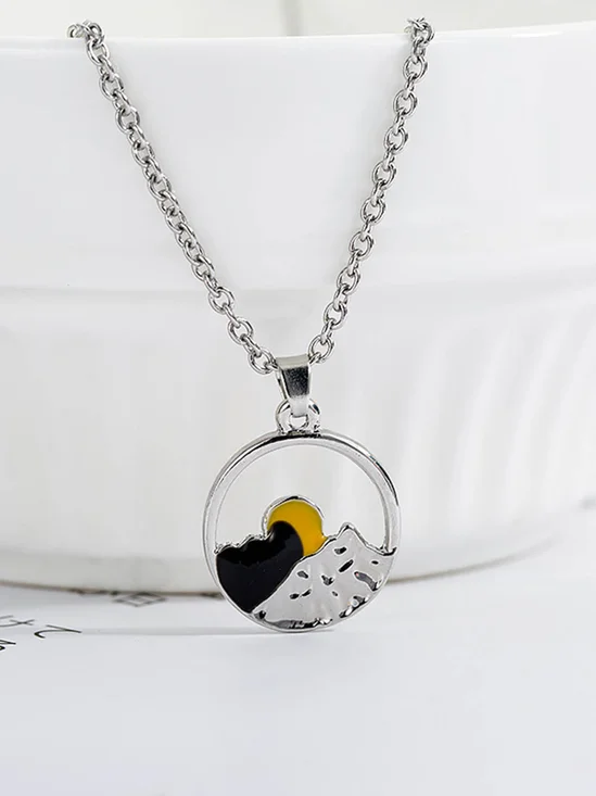 Men's Hawaiian Vintage Sunrise Sunset Pendant Necklace