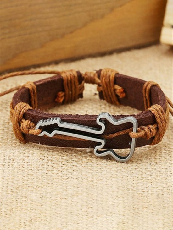 Hardaddy Men's Vacation Guitar Jewelry Accessories Leather Bracelet
