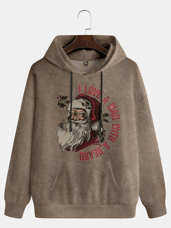 Santa Claus Text Letters Hoodie Sweatshirt