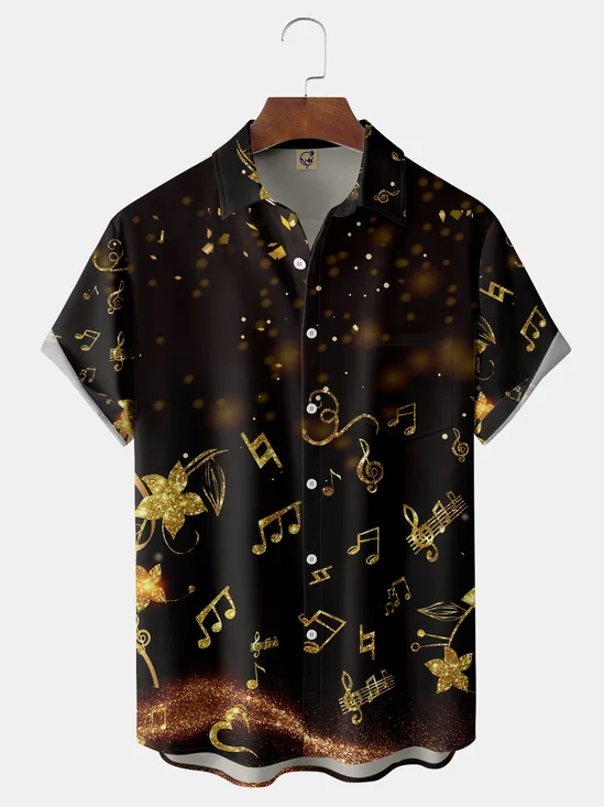 Music Chest Pocket Short Sleeve Shirt