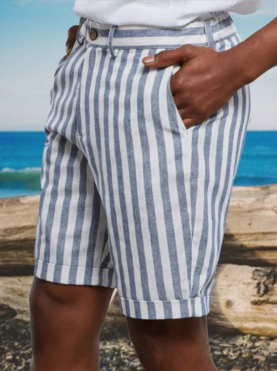 Striped Casual Bermuda Shorts
