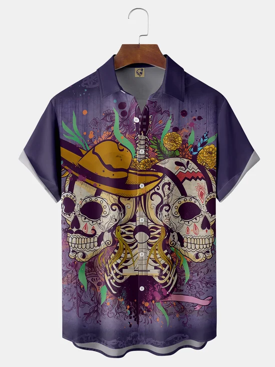 Cinco de Mayo Chest Pocket Short Sleeve Casual Shirt