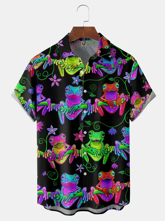 Frog Chest Pocket Short Sleeve Shirt
