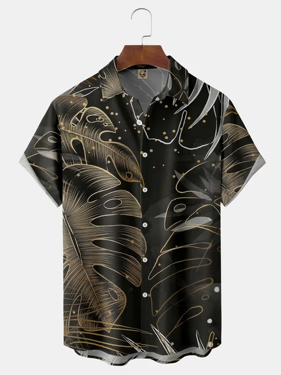 Monstera Deliciosa Chest Pocket Short Sleeve Hawaiian Shirt