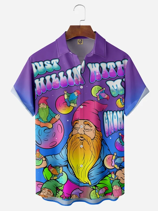 Hippie Chest Pocket Short Sleeve Casual Shirt