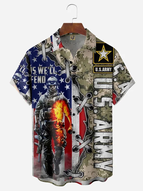 Hardaddy Veterans Chest Pocket Short Sleeve Casual Shirt