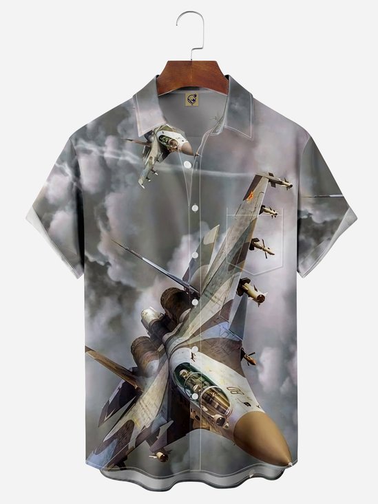 Veterans Chest Pocket Short Sleeve Casual Shirt