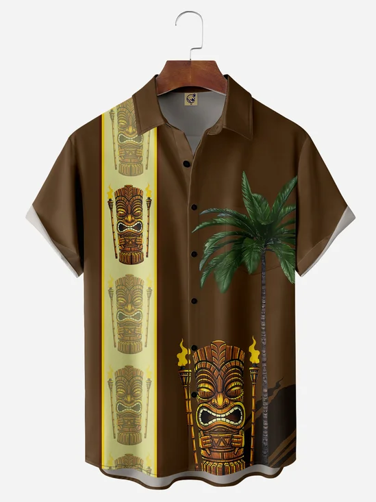 Hardaddy Tiki Chest Pocket Short Sleeve Bowling Shirt