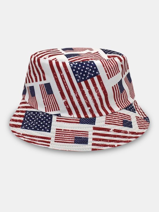 Independence Day Flag Pattern Sun Protection Bucket Hat