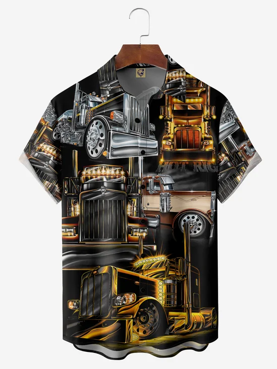 Truck Chest Pocket Short Sleeve Shirt