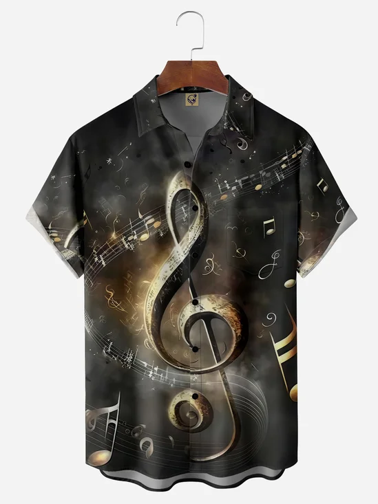 Music Chest Pocket Short Sleeve Shirt