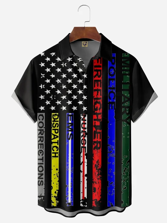 American Just Need Chest Pocket Short Sleeve Casual Shirt