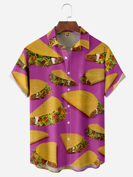 Taco Chest Pocket Short Sleeves Casual Shirts