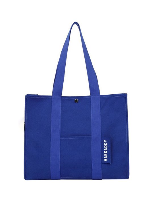 Hardaddy Blue Canvas Tote Bag Men Daily Casual Shoulder Bag