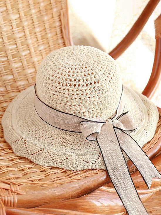 Hardaddy Holiday Straw Lace Bow Hat Beach Boho Women's Accessories