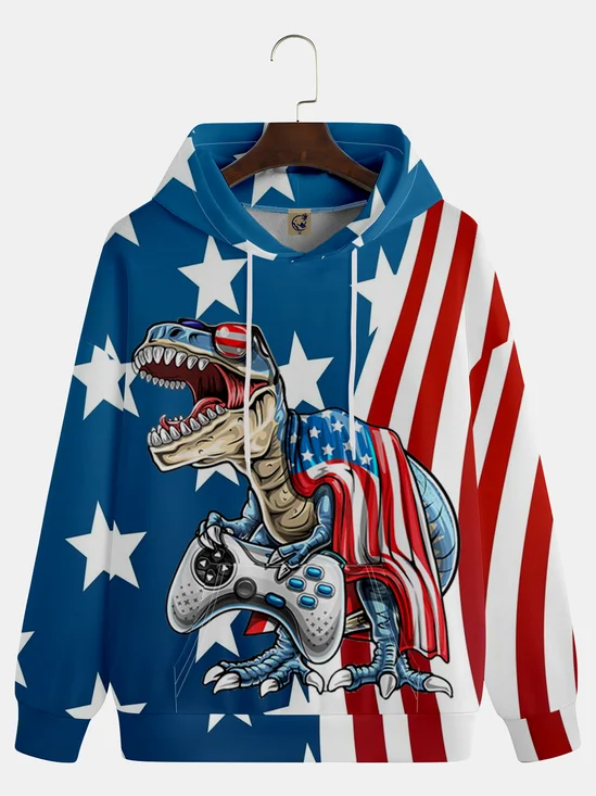 Hardaddy American Flag Dinosaur Hoodie Sweatshirt