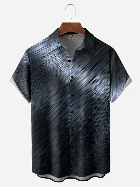 Gradient Pattern Chest Pocket Short Sleeve Shirt