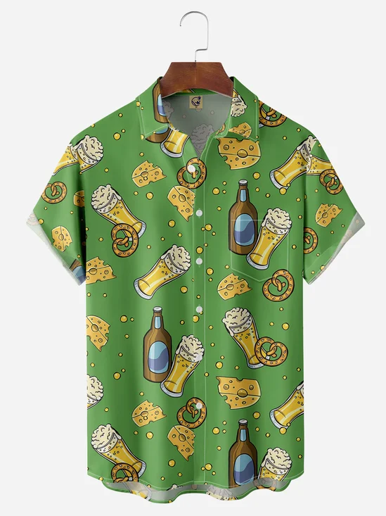Oktoberfest Chest Pocket Short Sleeve Hawaiian Shirt