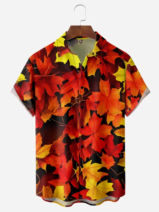Maple Chest Pocket Short Sleeve Hawaiian Shirt
