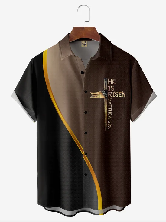 Cross Chest Pocket Short Sleeve Casual Shirt