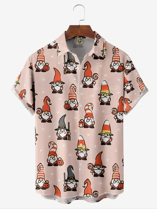 Gnome Chest Pocket Short Sleeve Casual Shirt