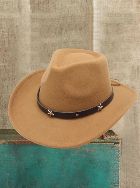 Hardaddy Woolen Ethnic West Style Plain Top Hat