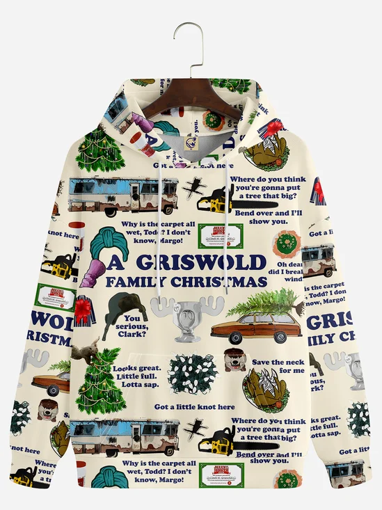 Family Christmas Pocket Stitching Casual Hoodie