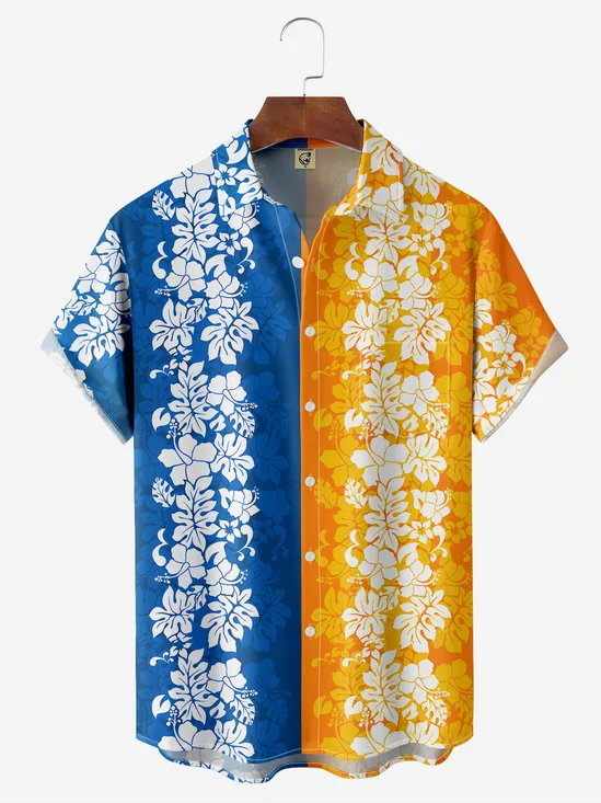 Hardaddy Hibiscus Chest Pocket Short Sleeve Hawaiian Shirt