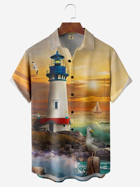 Hardaddy Ocean Chest Pocket Short Sleeve Hawaiian Shirt