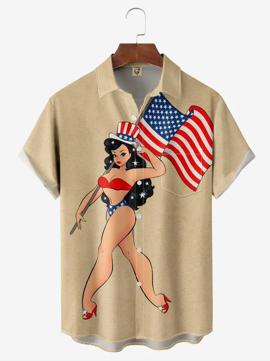 American Flag Girl Shirt By Alice Meow
