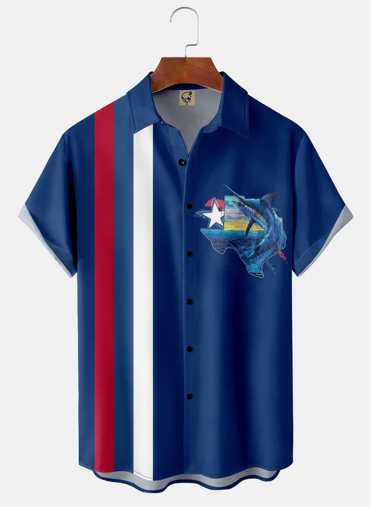 Texas State Chest Pocket Short Sleeve Casual Shirt