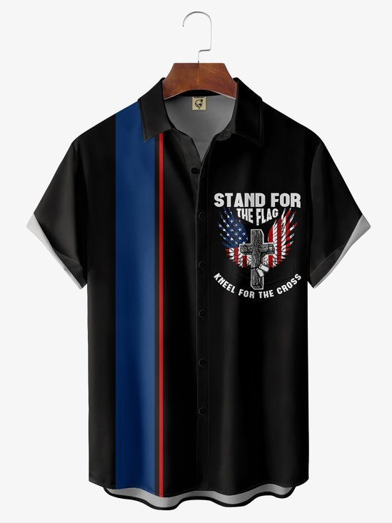 Hardaddy Cross Chest Pocket Short Sleeve Bowling Shirt