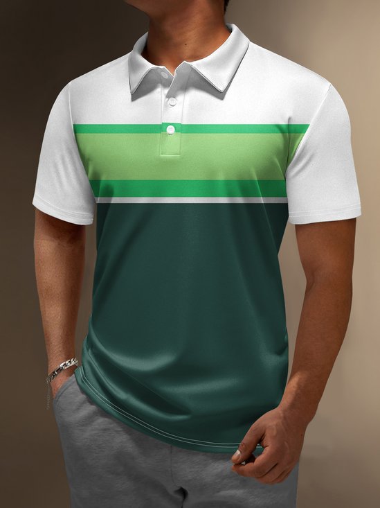 Moisture-wicking Geometric Golf Polo Shirt
