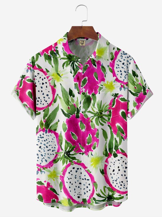 Hardaddy Pitaya Chest Pocket Short Sleeve Hawaiian Shirt