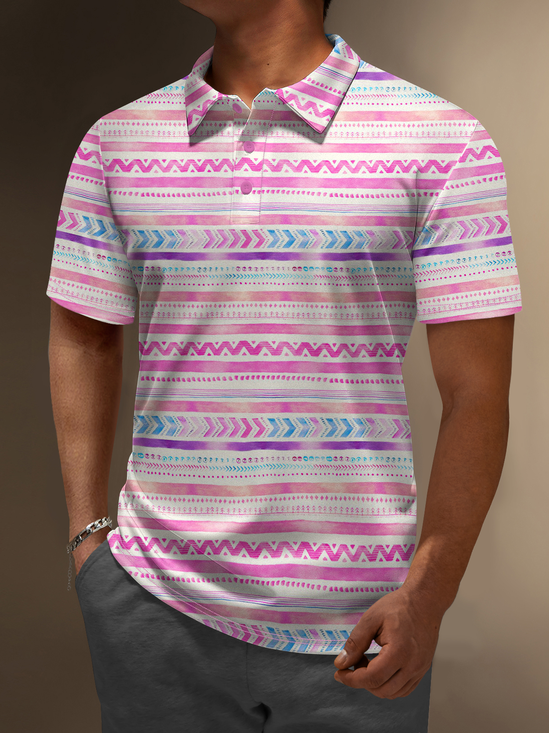Moisture Wicking Golf Polo Gradient Abstract Geometric