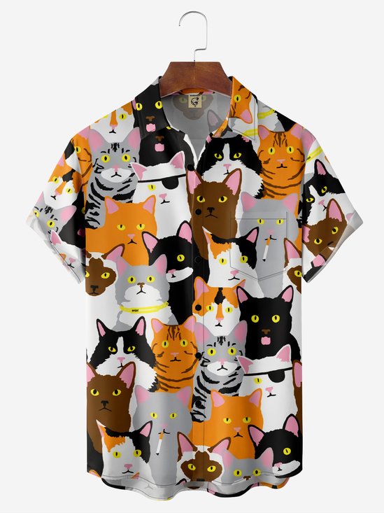 Moisture-wicking Cats Chest Pocket Resort Shirt