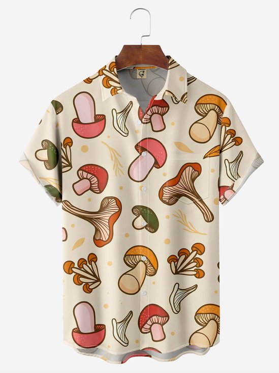Moisture-wicking Hippies Mushroom Chest Pocket Resort Shirt