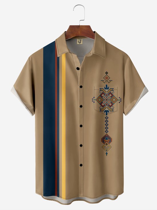 Moisture-wicking Breathable Ethnic Bowling Shirt