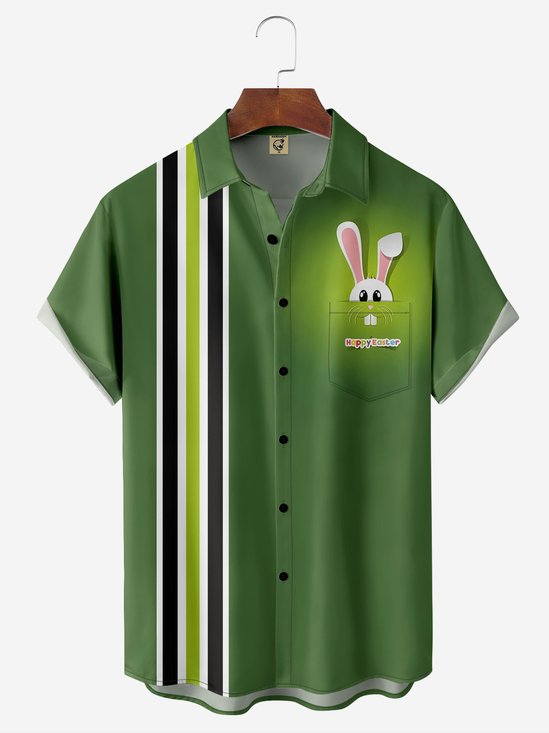 Moisture-wicking Rabbit Chest Pocket Bowling Shirt