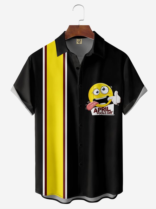 Moisture-wicking April Fool's Day Chest Pocket Bowling Shirt