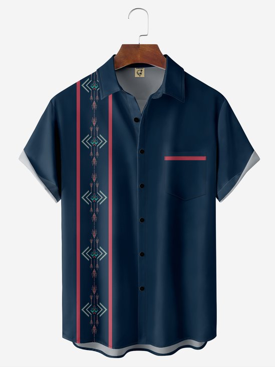 Moisture-wicking Breathable Ethnic Bowling Shirt