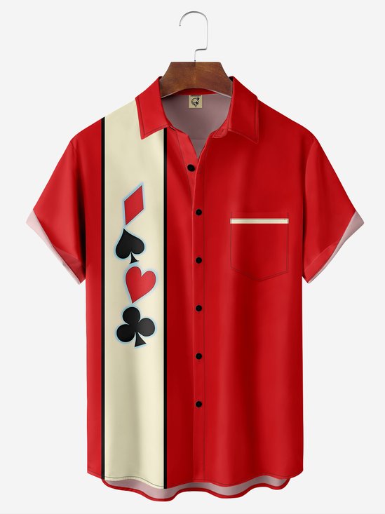 Moisture-wicking Poker Chest Pocket Bowling Shirt