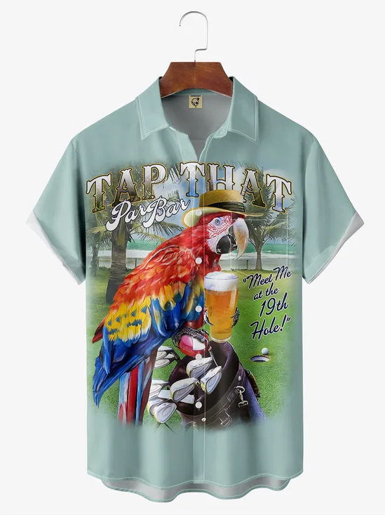 Moisture-wicking Parrot Chest Pocket Casual Shirt