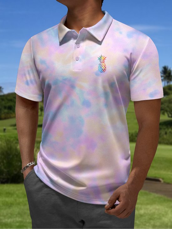 Moisture-wicking Golf Polo Gradient Color Pineapple