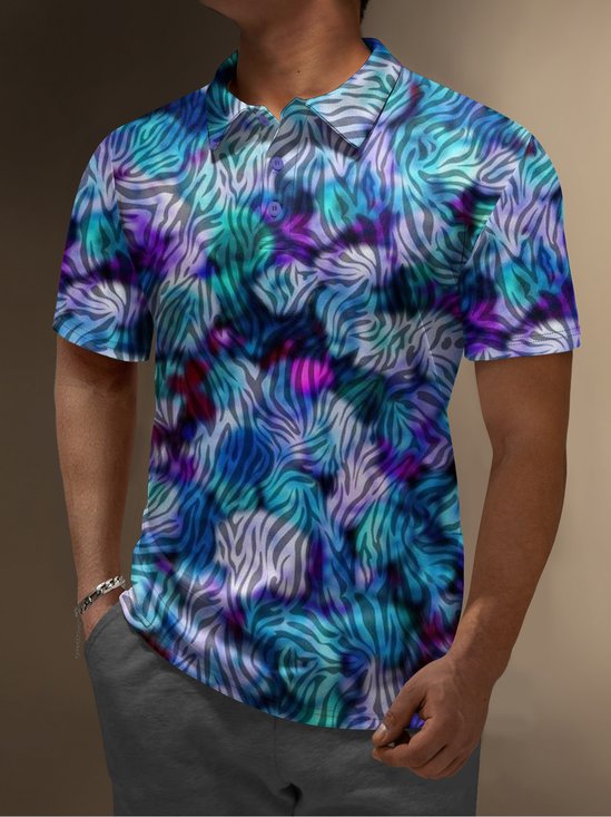 Moisture-wicking Golf Polo Gradient Abstract Animal Print