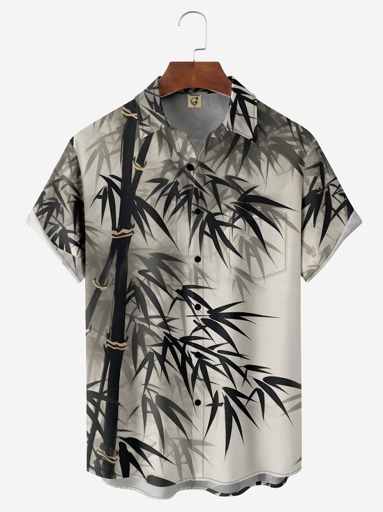 Moisture-wicking Bamboo Chest Pocket Hawaiian Shirt