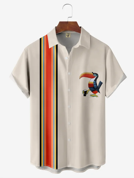 Moisture-wicking Toucan Chest Pocket Bowling Shirt