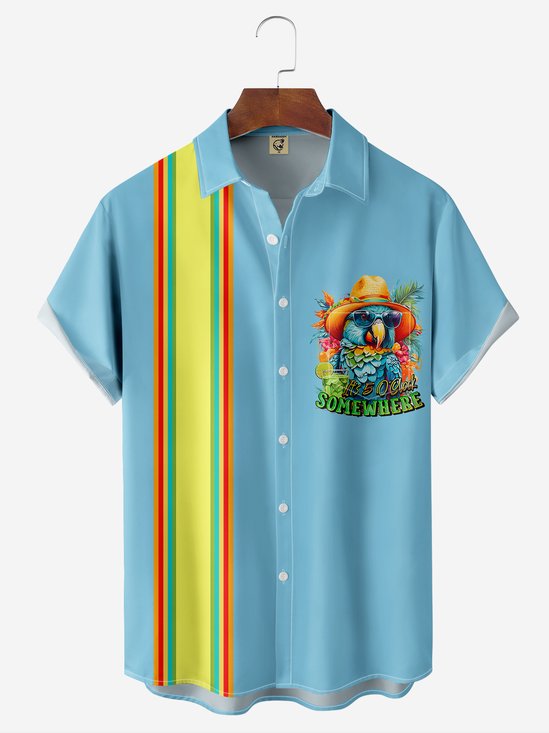 Moisture-wicking Breathable Parrot Bowling Shirt