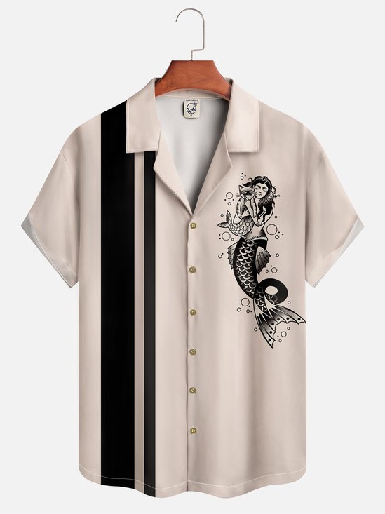 Moisture-wicking Mermaid Bowling Shirt