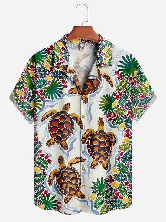 Moisture-wicking Turtle Hawaiian Shirt